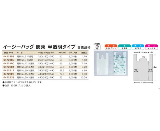 イージーバッグ関東半透明